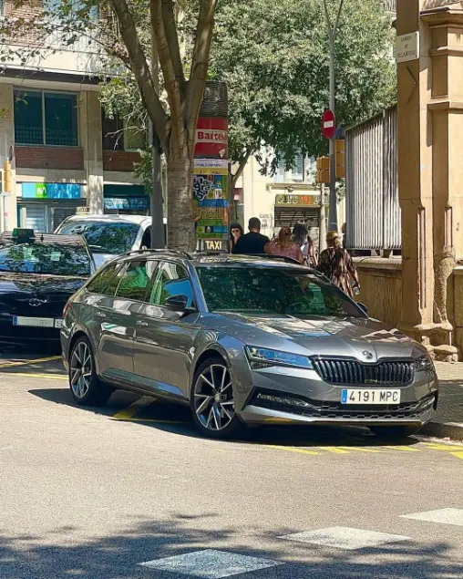 Taxi familiar de Taxi Curro, un vehículo monovolumen gris ideal para traslados